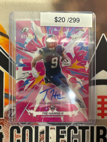 2026 Topps Resurgence NFL Tre Harris III Rookie Autograph Pink Wave Refractor /299
