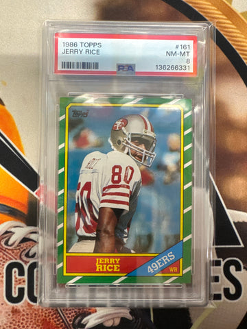 1986 Topps NFL Jerry Rice PSA 8
