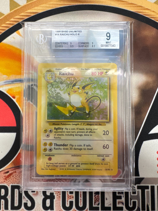 1999 Pokemon Base Set Raichu Holo 14/102 BGS 9