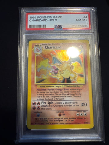 Pokemon Charizard 4/102 holo PSA 8