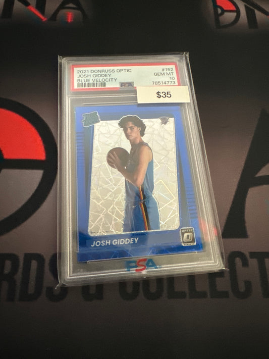 2021 Optic Josh Giddey blue velocity PSA 10