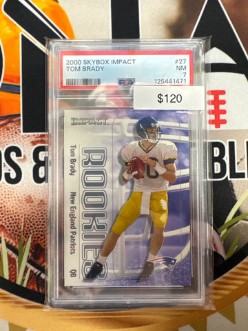 2000 Skybox Impact NFL Tom Brady Rookie PSA 7