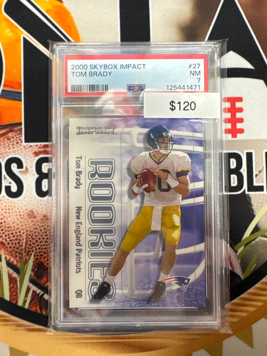 2000 Skybox Impact NFL Tom Brady Rookie PSA 7