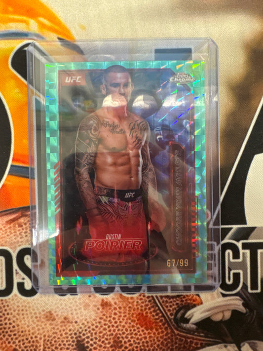 2025 Topps Chrome UFC Dustin Poirier Choose Your Athlete Aqua Geometric /99