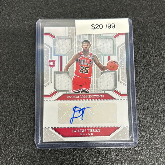 2022-23 NBA Chronicles Cornerstones Dalen Terry Red Rookie Patch Auto /99