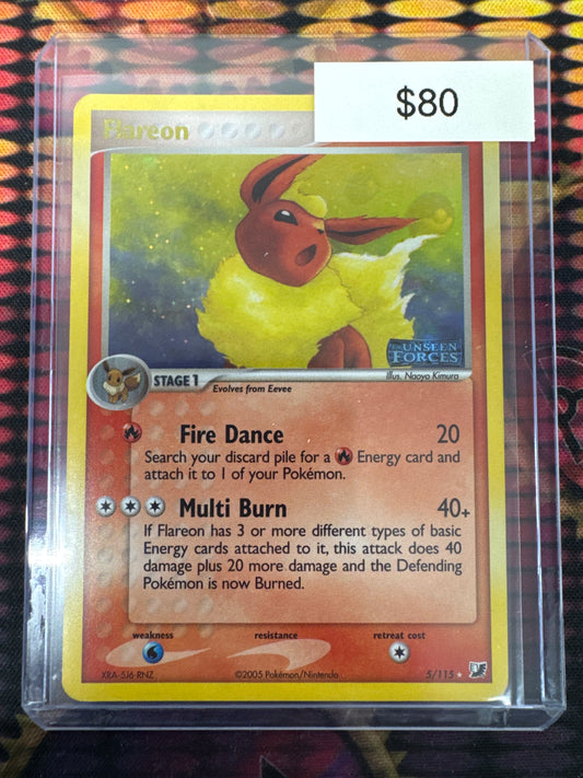 Pokémon Flareon Reverse Holo Unseen Forces 5/115