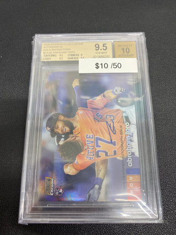 2020 Topps Stadium Club Chrome Autographs Gold Refractor /50 Abraham Toro BGS 9.5/10