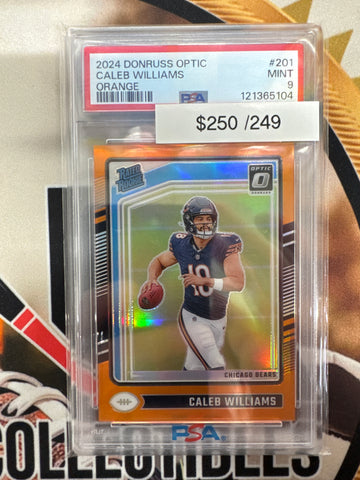 2024 Panini Donruss Optic NFL Caleb Williams Orange Rated Rookie /249 PSA 9