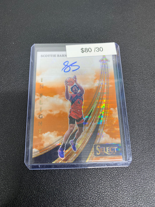 2023-24 NBA Select Scottie Barnes In Flight Orange Pulsar Auto /30