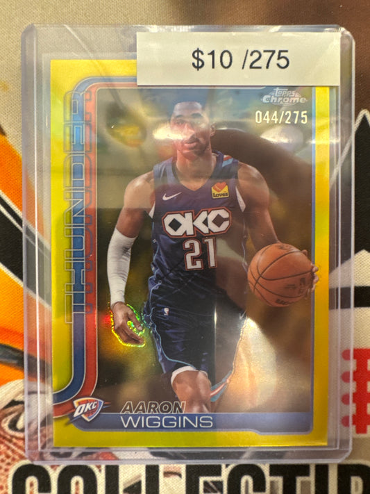 2026 Topps Chrome NBA Update Aaron Wiggins Yellow Refractor /275
