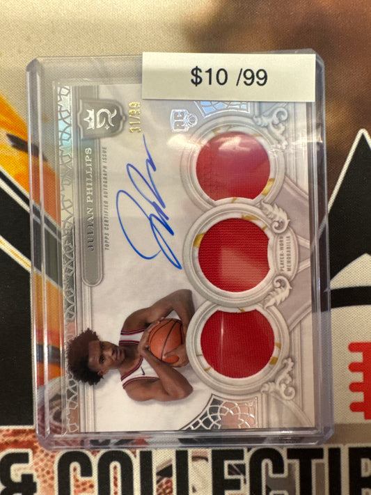 2024 Topps Royalty Basketball Julian Phillips Rookie Superior Jersey Autograph Refractor /99