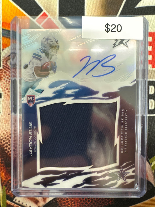 2025 Topps Resurgence NFL Jaydon Blue Resurgence Rookie Relic Autograph Refractor