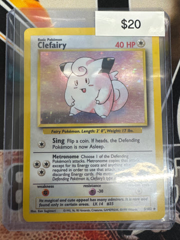 Pokémon Clefairy Holo Base Set 5/102 MP