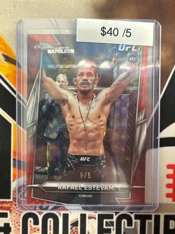 2026 Topps Chrome UFC Rafael Estevam Rookie Red Geometric Refractor /5