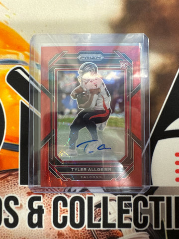 2022 Panini Prizm NFL Tyler Allgeier Rookie Red Wave Prizm Autograph /149