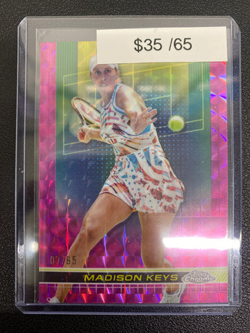 2024 Topps Chrome Tennis Madison Keys Pink Geometric Refractor /65