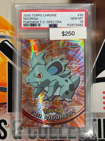 2000 Topps Chrome Pokémon Nidorina Spectra Refractor PSA 10