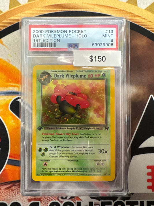 2000 Pokémon Rocket Dark Vileplume Holo 1st Edition 13/82 PSA 9