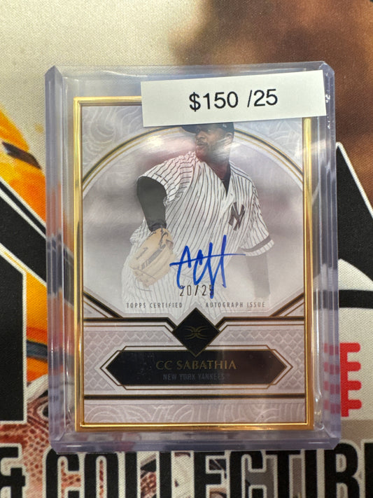 2025 Topps Definitive Collection MLB CC Sabathia Gold Frame Auto /25