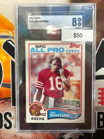1982 Topps NFL Joe Montana NFC All Pro SGC 8