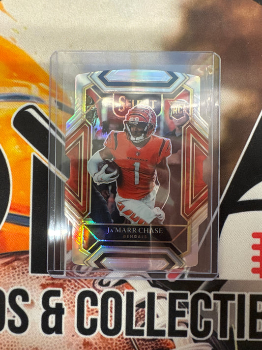 2021 Panini Select NFL Ja’Marr Chase Rookie Silver Prizm Die-Cut