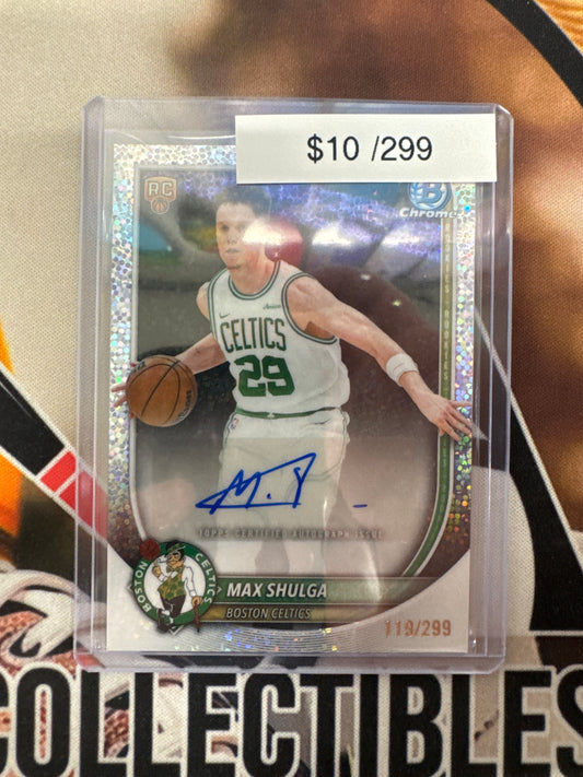 2026 Topps Bowman Basketball Max Shulga Rookie Speckle Autograph /299