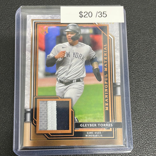 2021 MLB Gleyber Torres Topps Museum Collection Meaningful Material Patch /35