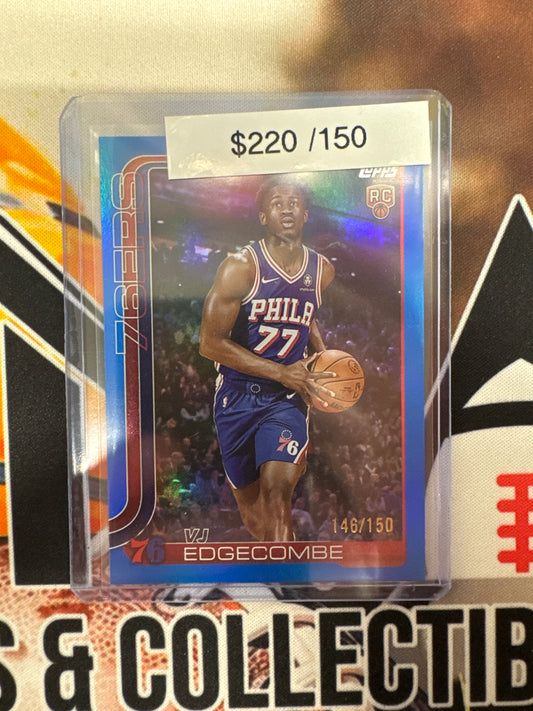 2025 Topps NBA VJ Edgecombe Rookie True Blue Refractor /150