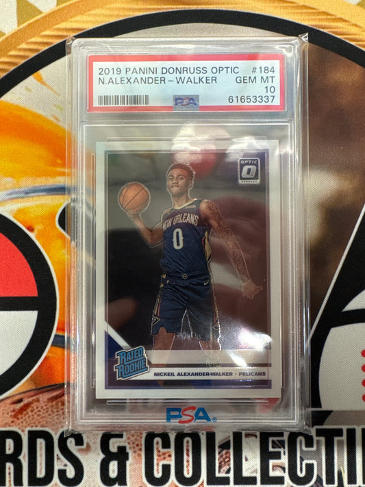 2019 Panini Donruss Optic NBA Nicke Alexander-Walker Rated Rookie PSA 10