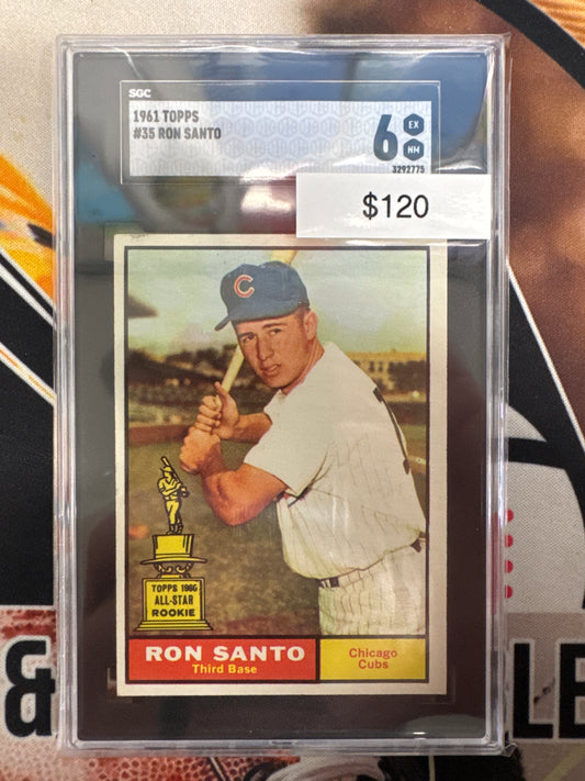 1961 Topps MLB Ron Santo All-Star Rookie SGC 6