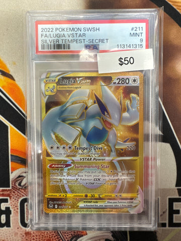 2022 Pokémon SWSH Full Art Lugia V Silver Tempest Secret 211/195 PSA 9