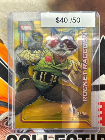 2026 Topps Chrome Marvel Rocket Raccoon Gold Refractor /50