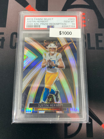 2019 NFL Select Justin Herbert Rookie PSA 10