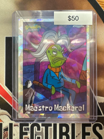 2025 Topps Chrome Spongebob Maestro Mackerel Night Shift Managers Refractor SSP