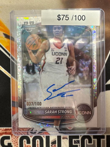 2025-26 Topps Bowman Chrome Basketball Sarah Strong Speckle Autograph /100