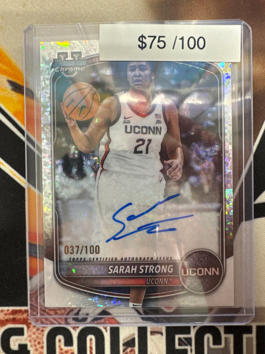 2025-26 Topps Bowman Chrome Basketball Sarah Strong Speckle Autograph /100