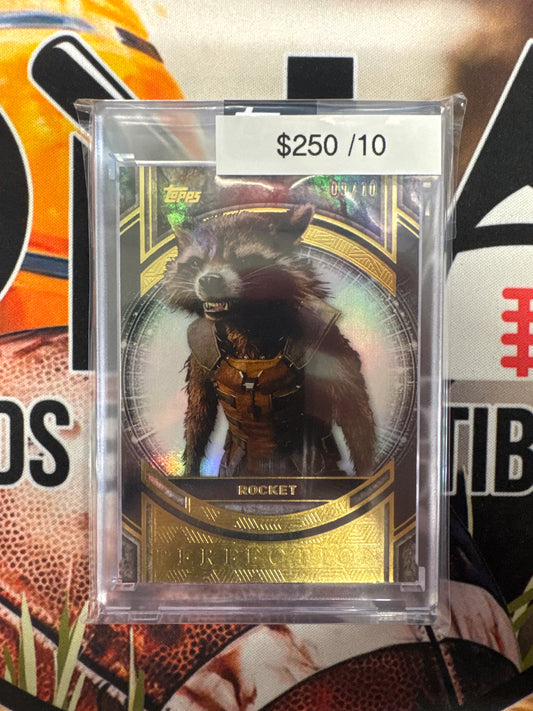 2025 Topps Marvel The Collector Rocket Perfection Black Refractor /10