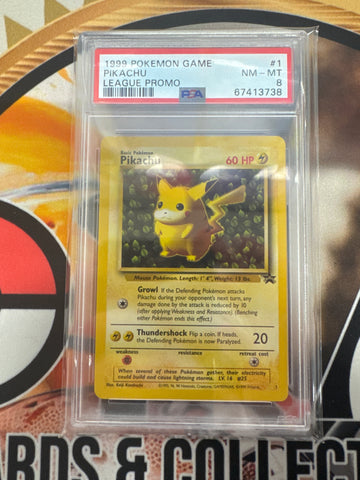 1999 Pokémon Game Pikachu League Promo 1 PSA 8