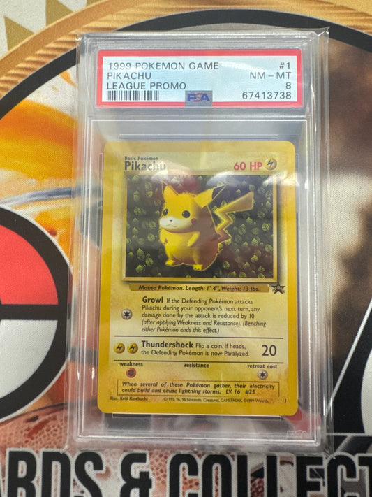 1999 Pokémon Game Pikachu League Promo 1 PSA 8