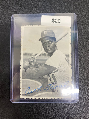 1969 Topps Deckle Edge Baseball #28 Curt Flood
