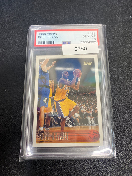 1996 Topps Kobe Bryant Rookie PSA 10