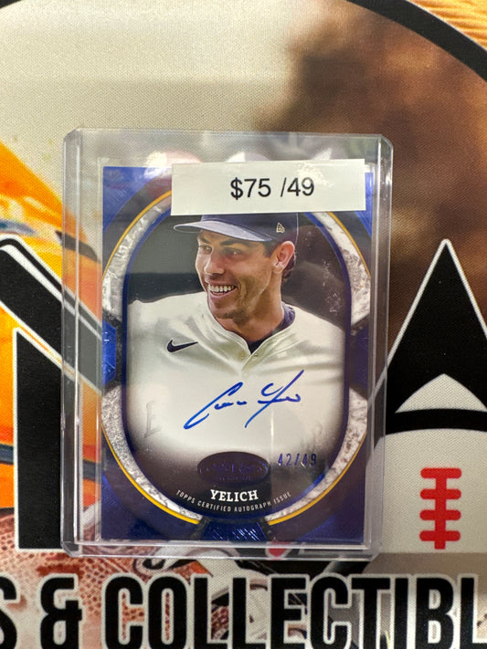 2025 Topps Tier One MLB Christian Yelich Blue Autograph /49