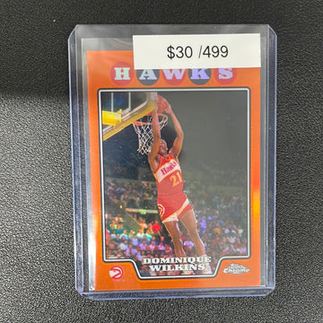 2008 NBA Dominique Wilkins Topps Chrome Orange Refractor /499