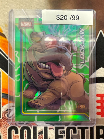 2026 Topps Chrome Marvel Lockjaw Storm’s Lightning Green Refractor /99