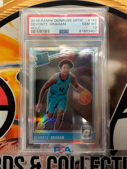 2018 Panini Donruss Optic NBA Devonte’ Graham Rated Rookie Holo PSA 10