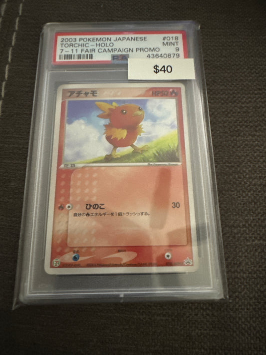 Pokemon Japanese Torchic holo 018/ADV-P PSA 9