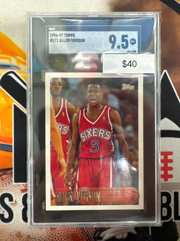 1996-97 Topps NBA Allen Iverson Rookie SGC 9.5