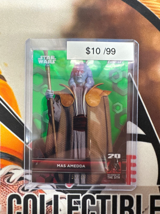 Topps Finest Star Wars Mas Amedda Revenge Of The Sith Green Refractor /99