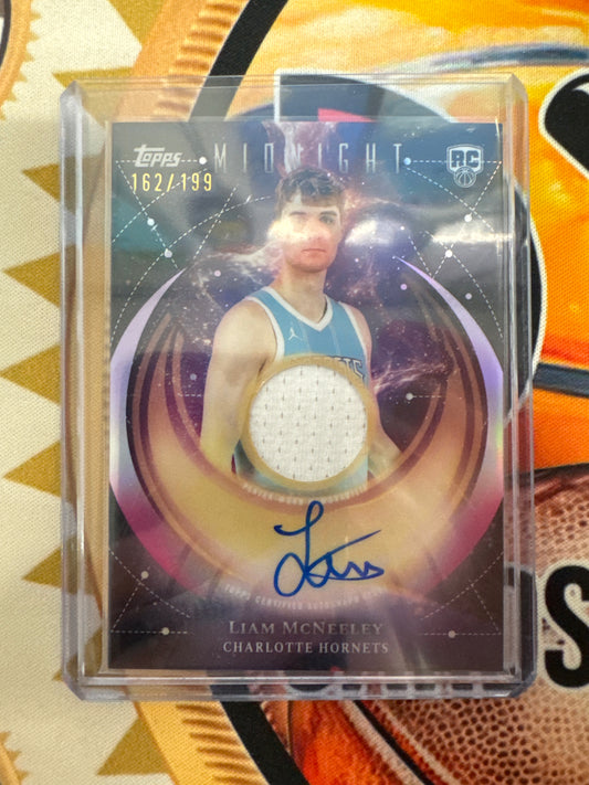 2025-26 Topps Midnight NBA Liam McNeeley Rookie Patch Autograph Refractor /199