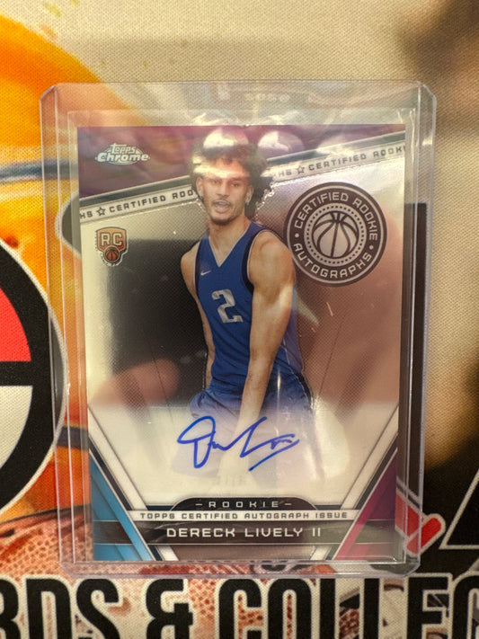 2023-24 Topps Chrome Basketball Dereck Lively II Certified Rookie Autograph